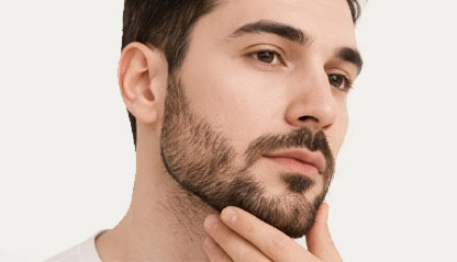 Image froma male face with thin beard